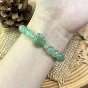 Estilo bohemio, joyería de piedra Natural hecha a mano, pulsera de cuentas de corazón de Aventurina verde Natural para San Valentín - Product Image 4