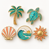 Broches personnalisées tropicales en émail pour clubs de plage, événements estivaux, cadeaux de voyage et collectionneurs