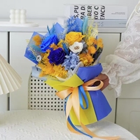 Bouquet Éternel Élégant Rose Bleue dans une Boîte à Fleurs de Finition Haut de Gamme pour la Remise des Diplômes Noël Halloween Nouvel An Nouvel An Chinois