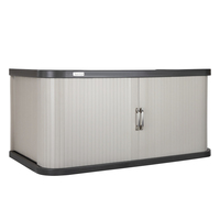 Armario y Gabinete de Almacenamiento para Exteriores de Plástico HDPE TOPPLA THL-S2-T230828, Resistente al Fuego, Color Gris, Garantía de 5 Años