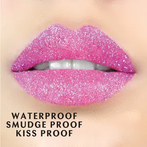 Özel etiket elmas su geçirmez leke geçirmez öpücük geçirmez Vegan zulüm ücretsiz dudak parlatıcısı kozmetik Glitter dudak kiti