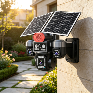 Hi Easy APP Cheap Price 4 Lens Hot Sell in Europe S9PRO Motion Detection Full Angle View Double Solar Panels Solar <b>Camera</b> - Product Image 3