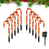 8 Stück IP65 Solarbetriebene Weihnachtszuckerstangen-Lichter 8 Modi Landschaftslampen Stern Outdoor Garten Rasen Hof Dekoration