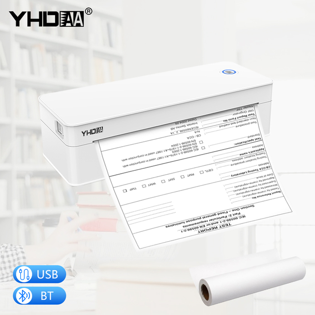 300DPI High Resolution USB Bluetooth A4 Portable Mini Thermal Printer, Support Printing Webpage, Contract, Photo, Tattoo