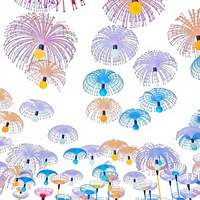 Lampes suspendues LED en fibre optique effet méduse, 25cm 30cm, IP44 étanche, blanc chaud 3500K, pour ambiance étoilée nocturne, mariage