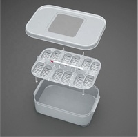Incubateur d'œufs de reptiles en plastique, capacité de 12 œufs, 6 compartiments empilables pour geckos et lézards (thermomètre non inclus)