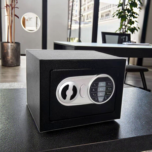स्टील इलेक्ट्रॉनिक डिजिटल कोड और बायोमेट्रिक फिंगरप्रिंट मनी जमा सुरक्षित है होटल और होम उपयोग के लिए सुरक्षित प्रतिरोधी स्टील जमा बॉक्स - Product Image 2