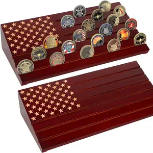 Collection Multi-Layer Simple Wooden Coin Collection Rack Commemorative Coin Display Rack With Table Top Decoration Wall Sign Storage Rack