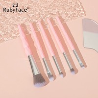 RubyFace – lot de 10 pinceaux cosmétiques portables avec Logo personnalisé, Kit de pinceaux de maquillage professionnels en laine de Nylon pour dames