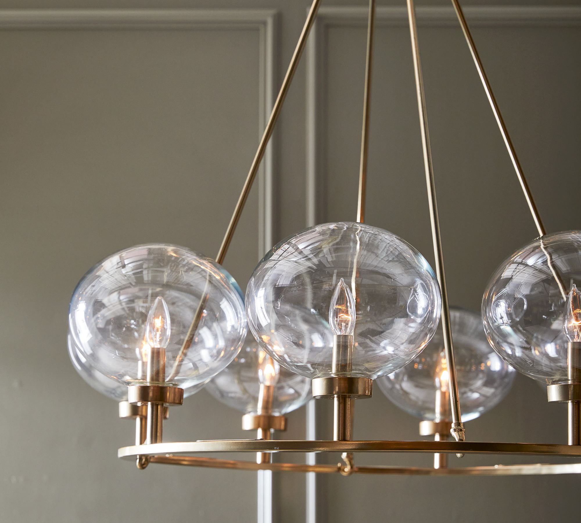 chandelier light luxury light glass globe round chandelier