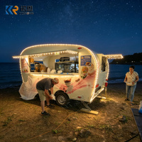Remorque alimentaire vintage style caravane rétro pour café et glaces, idéale pour mariages, festivals et événements éphémères