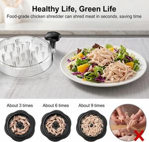Custom Wholesale Upgraded <b>Meat</b> Shredder Transparent Lid Detachable Plate Food Grade Plastic Non-Stick Eco-Friendly New Arrival - Product Image 2
