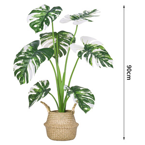 Simulation nordique salle de diffusion en direct, plantes vertes, plantes en pot blanc brocart tortue dos <span class=keywords><strong>bambou</strong></span> intérieur décorations chez l'habitant - Product Image 2