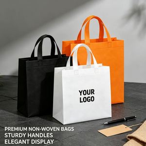 Sacs promotionnels personnalisés avec logo, écologiques, laminés, pour événements professionnels, imprimés, réutilisables, en tissu non tissé PP, sacs cadeaux - Product Image 1