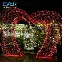 Décorations lumineuses LED en PVC en forme de cœur pour Halloween, Thanksgiving, Noël, mariage, paysage, 15 pieds, intérieur/extérieur, IP65, étanche