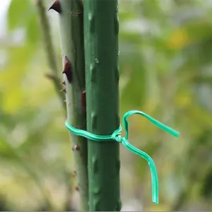 Garden Plant Wire Twist Tie Fastening Metal Zip Tie Cable Tie PE PVC Coated Wire Greenhouse Hoops Clips