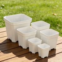 Pots à fleurs carrés blancs multi-tailles pour plantes succulentes, pots de semis épaissis et givrés pour la maison, le balcon et le bureau, vente en gros Chine