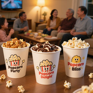 Vente en gros seau en papier personnalisé <span class=keywords><strong>de</strong></span> grande capacité seau d'emballage jetable <span class=keywords><strong>de</strong></span> pop-corn <span class=keywords><strong>de</strong></span> poulet frit - Product Image 1