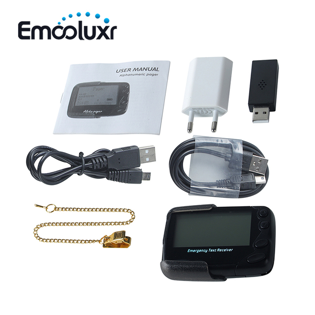 Wireless Text Receiver Alpha-numeric Beeper Pager Pocsag Waist Pager Support Multi-Language 137-930 MHz & Rechargeable Battery