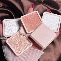 Eyeshadow berlian 2 warna kualitas tinggi Makeup Contouring Glitter krim Highlighter palet berkilau kustom Highlighter grosir