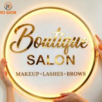 Enseigne LED ronde rétroéclairée haut de gamme pour spa et salon, logo lumineux 3D personnalisé en acrylique pour centre de bien-être, décoration murale