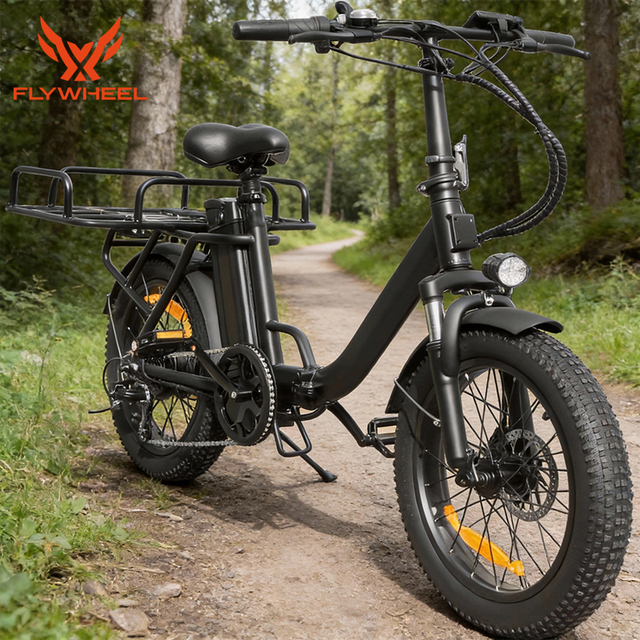 Utility Fat Tire Electric Cargo Bike with Rear Rack Long Range Ebike for Delivery and Family Use