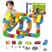 Kits de construction de pistes 3D DIY avec train et panneaux de signalisation, ensemble de jouets STEM pour enfants
