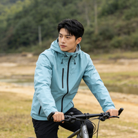 Veste imperméable coupe-vent pour homme, automne, adulte, extérieur, hardshell, polyester, deux couches, color-block, coupe ample, à capuche, fermeture éclair