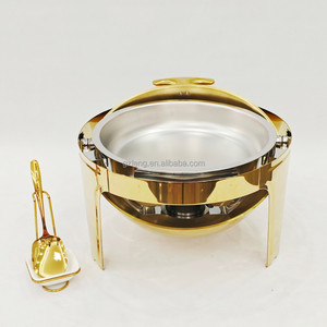 Nuovo Arrivo Scaldavivande Commerciale a Gas da 6L in Acciaio Inossidabile Dorato per Catering e Buffet, con Inserto in Vetro per Ristoranti - Product Image 6