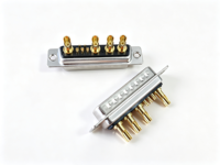 Connecteur Combo D-Sub 9W4 9 Broches à Courant Élevé, 5 Broches Mâles et 4 Broches Femelles, 30A, Plaqué Or, Broches Solides, à Souder, Type Standard