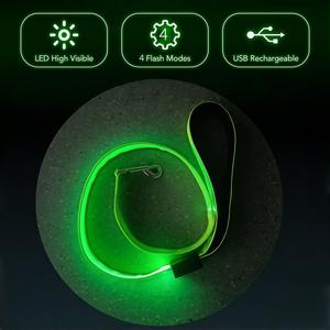 Laisse pour <span class=keywords><strong>chien</strong></span> LED, laisse pour <span class=keywords><strong>chien</strong></span> lumineuse, entièrement éclairée, rechargeable par USB, imperméable, en nylon réfléchissant, avec poignée rembourrée - Product Image 4