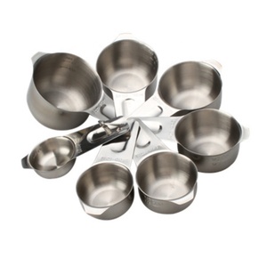 Juego de tazas medidoras de acero inoxidable, utensilios de cocina para cocinar y hornear, juego de 7 - Product Image 4