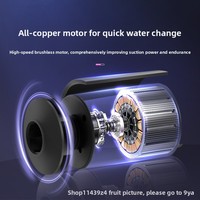 Changeur d'eau d'aquarium sans fil 1800L, nettoyeur de sable électrique pour aquarium, pompe à siphon pour aquarium à batterie