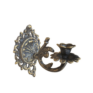 Set of 2 Vintage Wall Mounted <strong>Candle</strong> <strong>Holders</strong> Black <strong>Gothic</strong> Decor Cast Iron Candelabras for Living Rooms Hallways Entryways - Product Image 2
