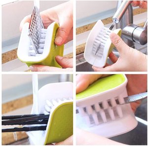 Nettoyant de couteaux en silicone, <span class=keywords><strong>brosse</strong></span> de nettoyage pour baguettes et fourchettes, nettoyage de couverts, ustensiles, soucoupe cuillères à Double face - Product Image 6