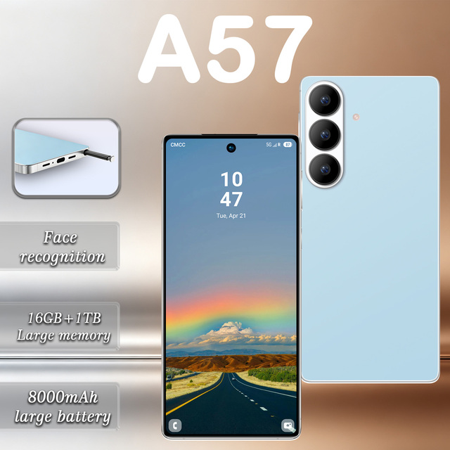 A57 5G LTE/CDMA Phone 7.3 Inch AMOLED 120Hz Display 108MP Camera 8000mAh Battery Dual SIM Card