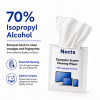 Lingettes nettoyantes pour écran à 70 % d'alcool isopropylique, emballées individuellement, non tissées, jetables, pour éliminer les traces de doigts sur les ordinateurs portables