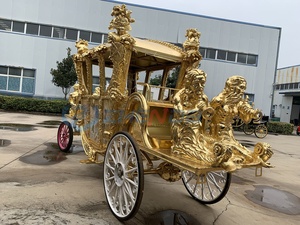 Calèche royale de luxe dorée classique pour mariage/visite touristique, fabricant Zhenda Electric Xuchang, à vendre - Product Image 4