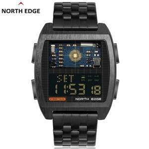 NORTH EDGE <span class=keywords><strong>2022</strong></span> Reloj digital para hombre Retro Industrial Metal Estilo Impermeable 50M Relojes deportivos para hombres Hora <span class=keywords><strong>mundial</strong></span> reloj de hombre - Product Image 1