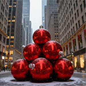 ลูกบอลสะท้อนแสงทำจากพีวีซีขนาดยักษ์ทรงกลมลอยได้สำหรับตกแต่งวันหยุดห้างสรรพสินค้า - Product Image 1