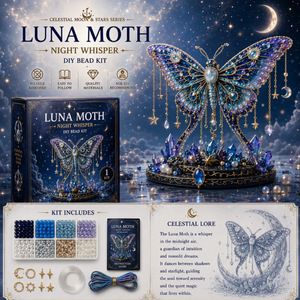 Kit de Cuentas 3D DIY Serie Celestial: Estrella, Zorro, <span class=keywords><strong>Luna</strong></span>, Gato - Figuras Hechas a Mano de Cristal y Perlas para Decoración Gótica de Habitaciones y Regalos - Product Image 6
