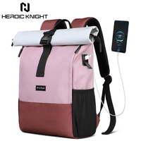Sac à dos multifonctionnel pour ordinateur portable HEROIC KNIGHT, fermeture éclair, Oxford, 17 pouces, personnalisé, imperméable, voyage, affaires, avec USB pour hommes