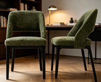 Chaise de salle à manger ergonomique moderne en cuir de luxe, forme coquille, rembourrée, avec cadre en métal doré, chaise d'appoint inclinable pour la maison et le café
