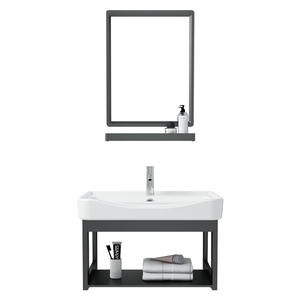 Luxury Hotel <strong>Floating</strong> Bathroom Cabinet Smart Makeup Vanity Furniture Sinks Wall Mount Aluminum Washing Basin <strong>Set</strong> - Product Image 2