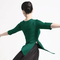 Hauts de yoga et de ballet à manches longues pour femmes, irréguliers, amples, en modal, vêtements de danse de fitness, classique, moderne, pour adultes, entraînement, danse de scène