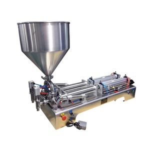 Machine de remplissage de confiture de bouillie de pâte visqueuse liquide à piston pneumatique semi-automatique à 2 buses - Product Image 6