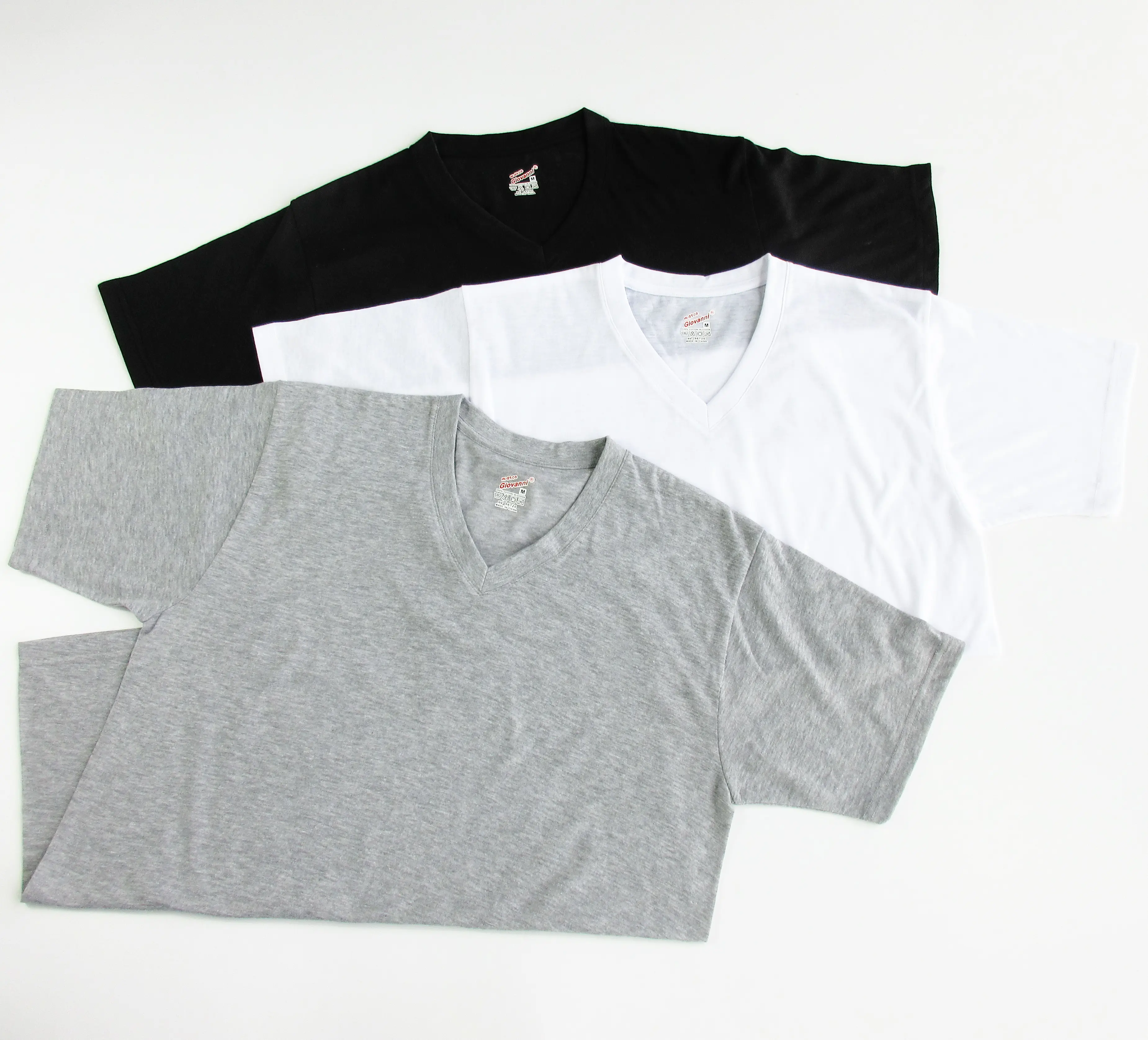 T-shirt homme, modèle 100% en coton 100% polyester, impression par sublimation, très bon marché, coloris noir et blanc