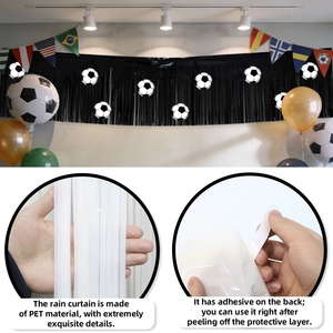 ABD Kanada Meksika Futbol Flaması Yeşil Simli Saçaklı Perde Çelenkleri Oyun İzleme Partisi Arka Plan Dekoru - Product Image 4