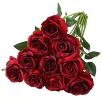 Rose artificielle réaliste en soie, tige unique, 50 cm, pour la maison, les mariages, la Saint-Valentin, la fête des mères - Cadeau beauté