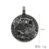 Collier en acier inoxydable avec pendentif loup Geri Freki, bijoux viking, pendentif animal, charme viking, runes Futhark, pendentif pour homme